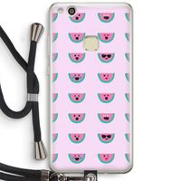 Smiley watermeloenprint: Huawei Ascend P10 Lite Transparant Hoesje met koord