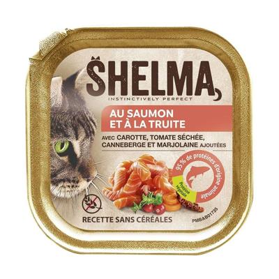 SHELMA Salmon and trout pate - nat kattenvoer - 100g