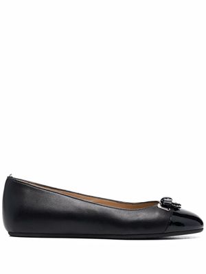 Bally ballerines en cuir à détail de nœud - Noir