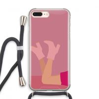 Pink boots: iPhone 7 PLUS Transparant Hoesje met koord
