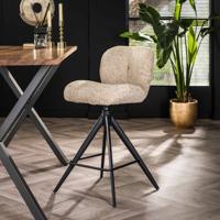 LifestyleFurn Barstoel 'Lovie' Bouclé, kleur Zand (zithoogte 69cm)
