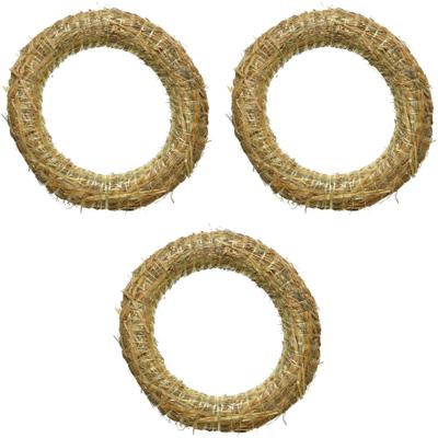 Decoris Kerstkrans van stro - 3x - 25 x 5 cm - DIY kransen maken