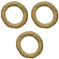 Decoris Kerstkrans van stro - 3x - 25 x 5 cm - DIY kransen maken