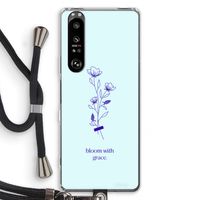 Bloom with grace: Sony Xperia 1 III Transparant Hoesje met koord