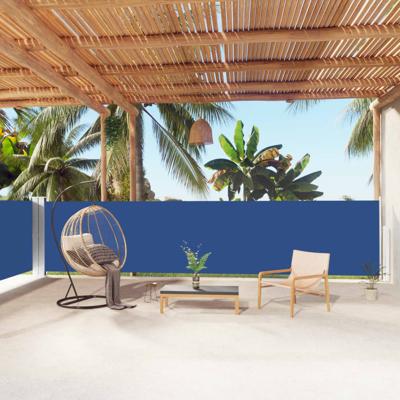Windscherm uittrekbaar 140x1000 cm blauw