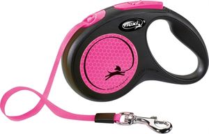 Flexi Neon 5 m Zwart, Roze Hond Intrekbare riem