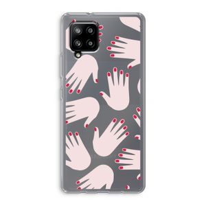 Hands pink: Samsung Galaxy A42 5G Transparant Hoesje
