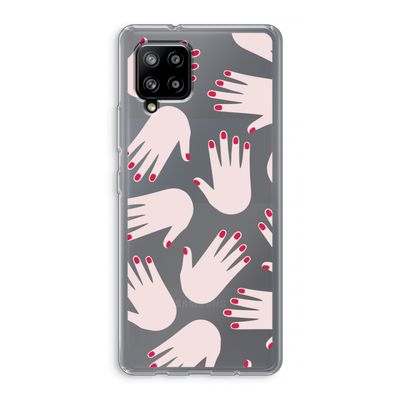 Hands pink: Samsung Galaxy A42 5G Transparant Hoesje