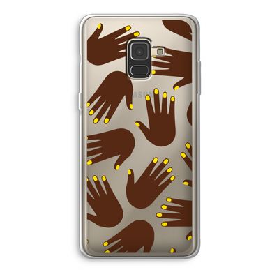 Hands dark: Samsung Galaxy A8 (2018) Transparant Hoesje