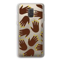 Hands dark: Samsung Galaxy A8 (2018) Transparant Hoesje