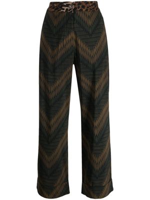 Pierre-Louis Mascia pantalon imprimé à taille haute - Vert