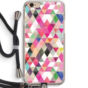 Gekleurde driehoekjes: iPhone 6 / 6S Transparant Hoesje met koord