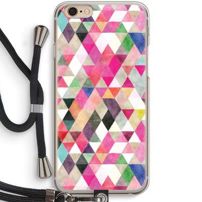 Gekleurde driehoekjes: iPhone 6 / 6S Transparant Hoesje met koord