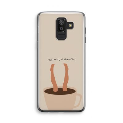 Aggressively drinks coffee: Samsung Galaxy J8 (2018) Transparant Hoesje
