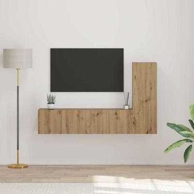 Tv-meubelset 3 pcs artisanaal eikenkleurig 150.5 x 30 x 90 cm