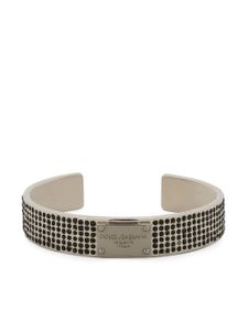 Dolce & Gabbana bracelet serti de cristaux à logo gravé - Argent