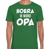 Cadeau T-shirt Opa - Hoera ik word OPA - groen - cadeau grootvader