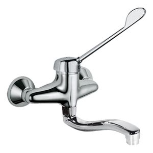 Wastafelkraan Tres MonoTres 2000 | Opbouw | Draaibare uitloop | Mengkraan | Hoog model | Elleboog bediening | Rond | Chroom