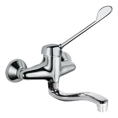 Wastafelkraan Tres MonoTres 2000 | Opbouw | Draaibare uitloop | Mengkraan | Hoog model | Elleboog bediening | Rond | Chroom