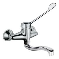 Wastafelkraan Tres MonoTres 2000 | Opbouw | Draaibare uitloop | Mengkraan | Hoog model | Elleboog bediening | Rond | Chroom