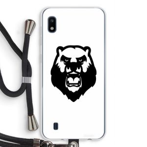 Angry Bear (white): Samsung Galaxy A10 Transparant Hoesje met koord