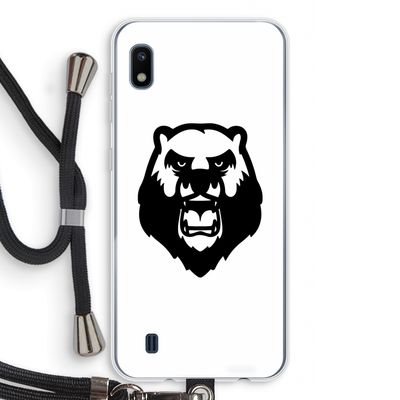 Angry Bear (white): Samsung Galaxy A10 Transparant Hoesje met koord