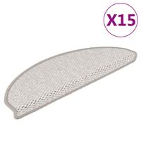 Trapmatten zelfklevend 15 st sisal-look 65x21x4 cm platinakleur