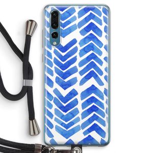 Blauwe pijlen: Huawei P20 Pro Transparant Hoesje met koord
