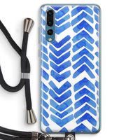 Blauwe pijlen: Huawei P20 Pro Transparant Hoesje met koord