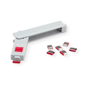 ROLINE 11.02.8334 poortblokker Poortblokkeersleutel USB Type-C Grijs 10 stuk(s)