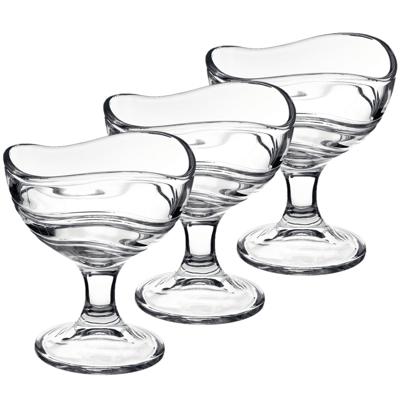 IJs coupes - 6x stuks - op voet - 300 ml - glas - ijsschaaltjes - sorbet glazen
