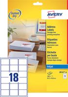 Etiket avery j8161-10 63.5x46.6mm wit 180st | 10 stuks
