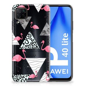 Huawei P40 Lite TPU Hoesje Flamingo Triangle