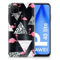 Huawei P40 Lite TPU Hoesje Flamingo Triangle