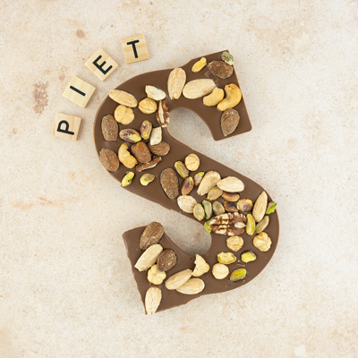 Chocoladeletter S Melk / Noten (225 gram)