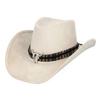 Boland party Carnaval verkleed cowboy hoed Rodeo - creme wit - volwassenen - polyester   - - thumbnail