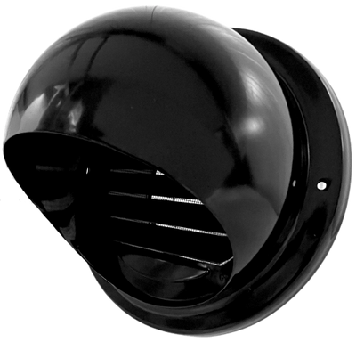 Bolrooster Rvs Ø 125mm Met Schoepen En Muggengaas - Zwart