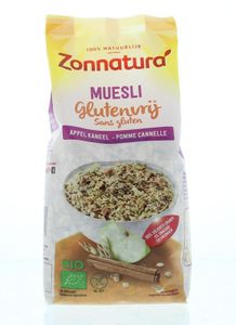 Zonnatura Muesli appel kaneel glutenvrij bio (375 gr)