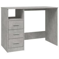 The Living Store Bureau Betongrijs 102x50x76 cm - 3 lades en 1 open vak