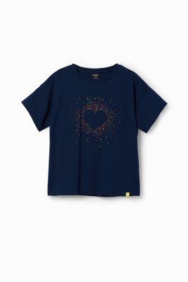 T-shirt hart stras - BLUE - 13/14