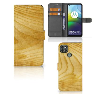 Motorola Moto G9 Power | Book Style Case | Licht Hout