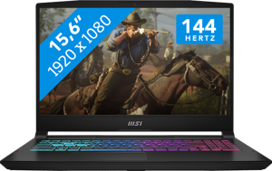 MSI Katana A15 AI B8VG-454NL AMD Ryzen™ 9 8945HS Laptop 39,6 cm (15.6") Full HD 16 GB DDR5-SDRAM 1 TB SSD NVIDIA GeForce RTX 4070 Wi-Fi 6E (802.11ax) Windows 11 Home Zwart