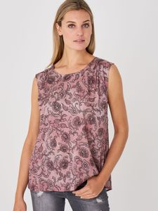 Satijnen zijden top met paisley print