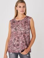 Satijnen zijden top met paisley print