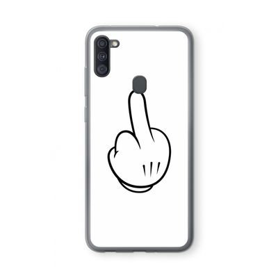Middle finger white: Samsung Galaxy A11 Transparant Hoesje