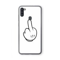 Middle finger white: Samsung Galaxy A11 Transparant Hoesje