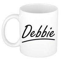 Naam cadeau mok / beker Debbie met sierlijke letters 300 ml   - - thumbnail