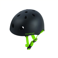 Polisport kinderhelm grafity. maat: s (53/55 cm), kleur: zwart/groen