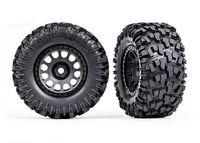 Traxxas - Tires & wheels, assembled, glued (XRT Race black wheels, Maxx AT tires, foam inserts) (left & right) (TRX-7875) - thumbnail