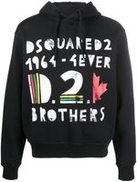 DSQUARED2 hoodie en coton à imprimé graphique - Noir - thumbnail